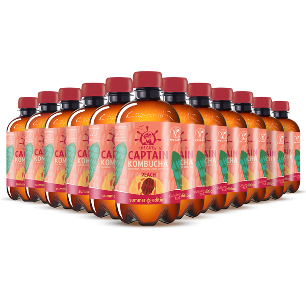 Kombucha GUTsy Captain de pêssego 400 ml