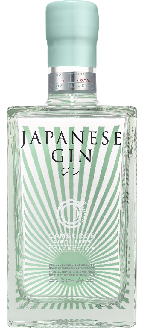 Garrafa de Gin Cambridge Japanese, gin inglês com botânicos japoneses, 70 cl