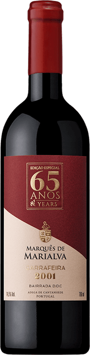 Garrafa de Marquês de Marialva Garrafeira 2001 Edição Especial 65 Anos, vinho tinto da Bairrada, 75 cl