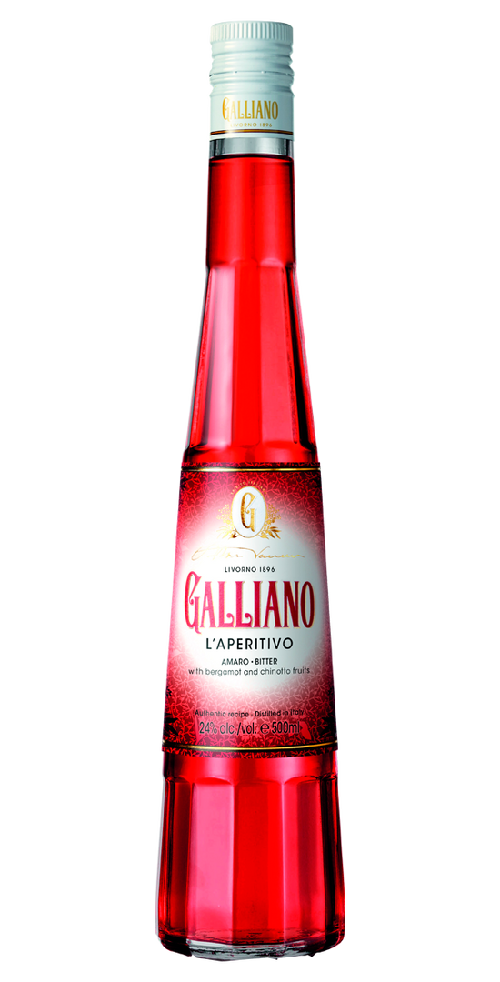 Garrafa de Galliano L'Aperitivo Bitter, licor bitter italiano de citrinos, 50 cl
