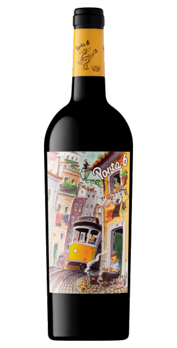 Garrafa de Porta 6 Tinto, vinho tinto da região de Lisboa, 75 cl