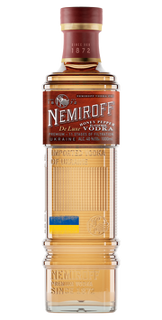 Garrafa de Nemiroff De Luxe Honey & Pepper, vodka ucraniana de mel e pimenta, 70 cl