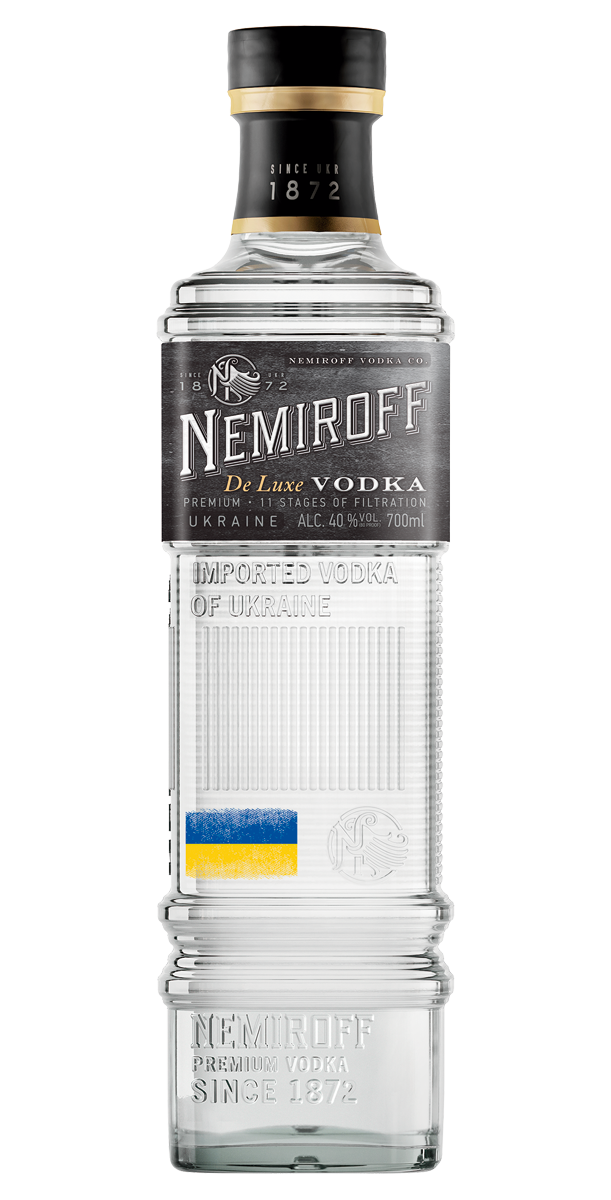 Garrafa de Nemiroff De Luxe Vodka, vodka ucraniana, 70 cl