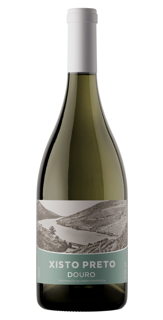 Garrafa de Xisto Preto Branco, vinho branco do Douro, 75 cl