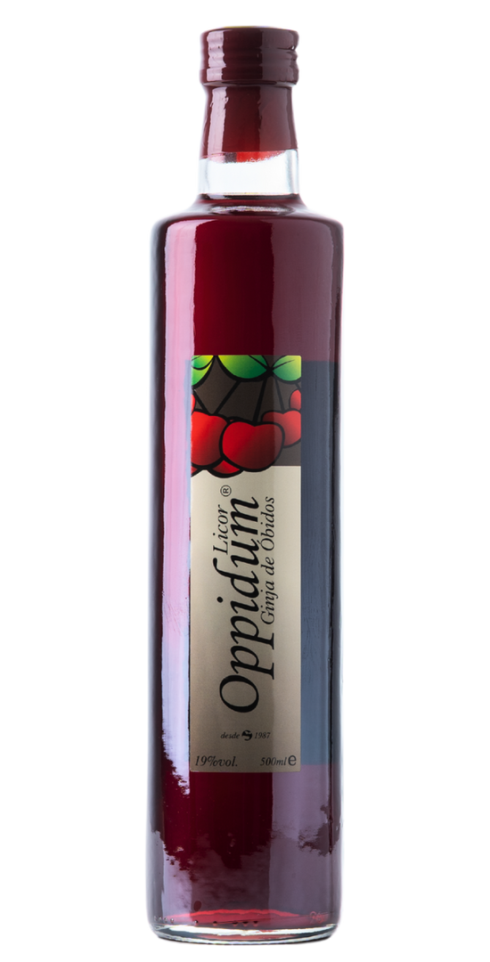 Garrafa de Oppidum Licor de Ginja sem fruto, ginja de Óbidos