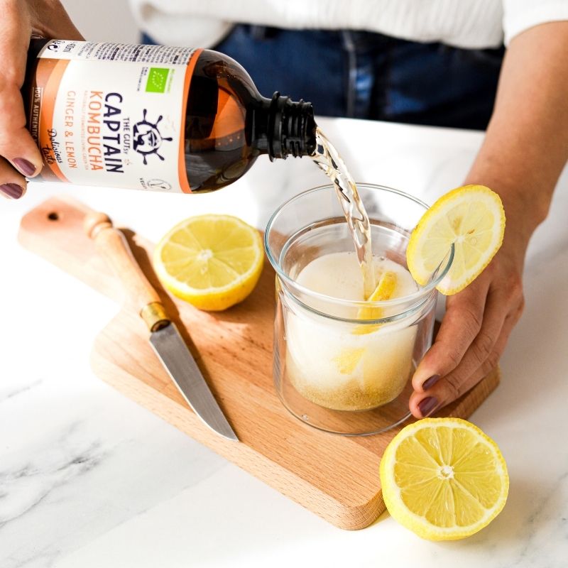 Garrafa de kombucha GUTsy Captain gengibre e limão 400 ml
