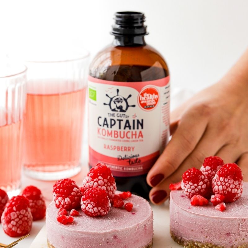 Garrafa de kombucha GUTsy Captain Zero Framboesa 400 ml