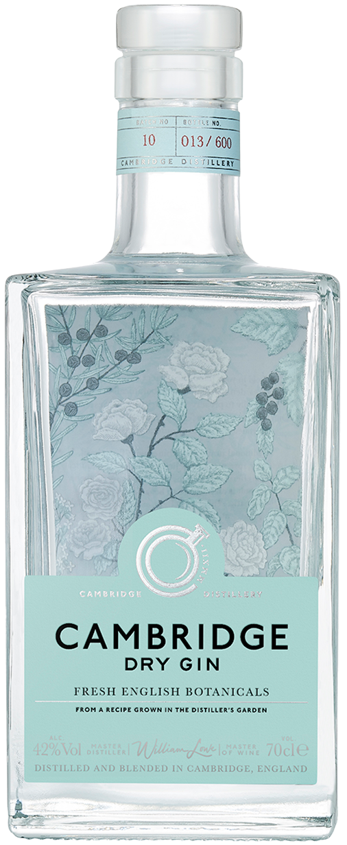 Garrafa de Gin Cambridge Dry, gin inglês de botânicos frescos, 70 cl