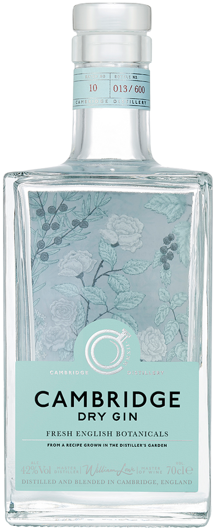 Garrafa de Gin Cambridge Dry, gin inglês de botânicos frescos, 70 cl