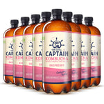 Carregar imagem na galeria: Garrafa de 1 litro de kombucha GUTsy Captain Zero Framboesa