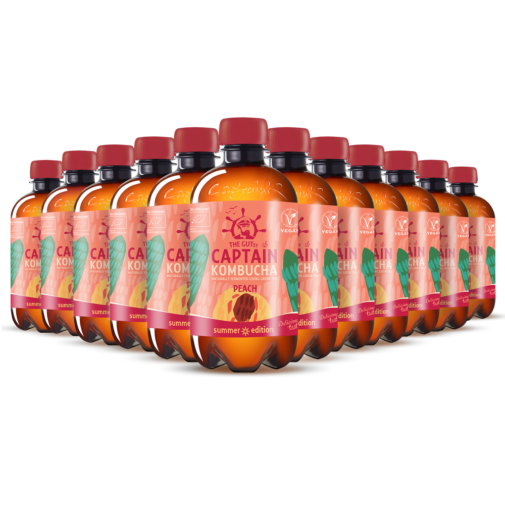Kombucha GUTsy Captain de pêssego 400 ml