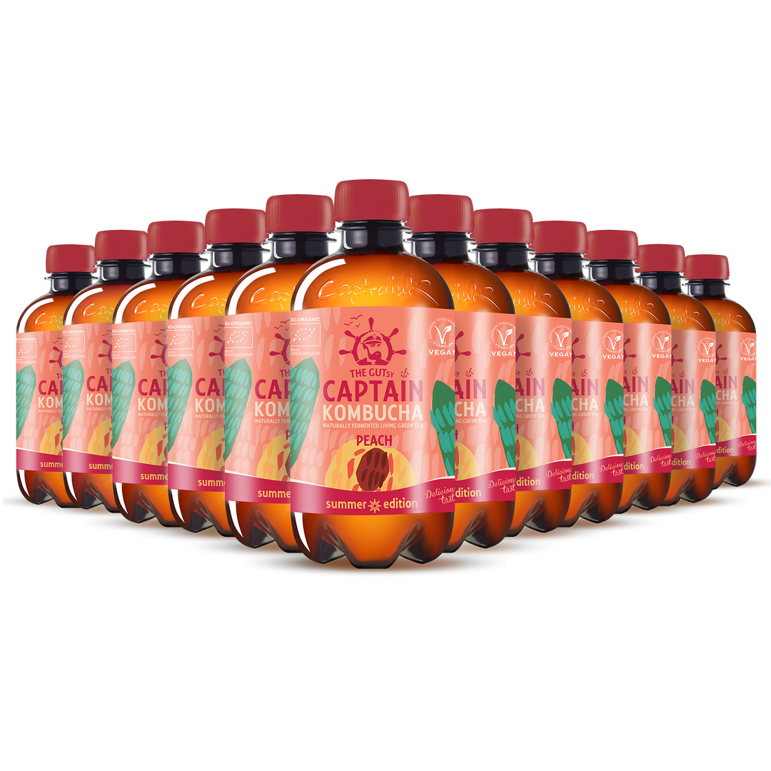 Kombucha GUTsy Captain de pêssego 400 ml
