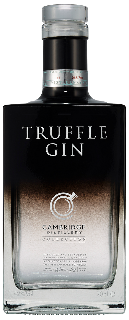 Garrafa de Gin Cambridge Truffle, gin inglês com trufa branca do Piemonte, 70 cl