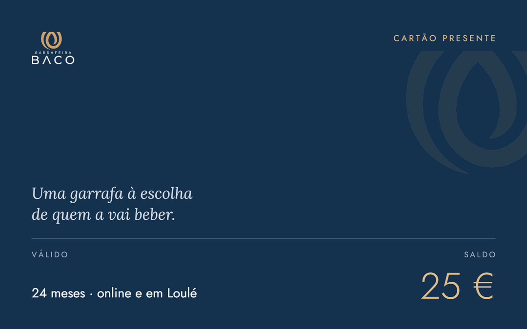 Cartão presente Garrafeira Baco — 25 €