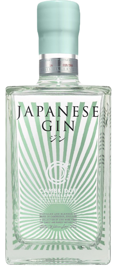 Garrafa de Gin Cambridge Japanese, gin inglês com botânicos japoneses, 70 cl