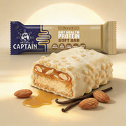 Barras proteicas GUTsy Captain chocolate branco e amêndoa