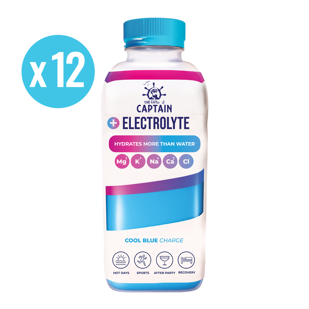 GUTsy Captain Electrolyte Cool Blue 600 ml, sabor framboesa